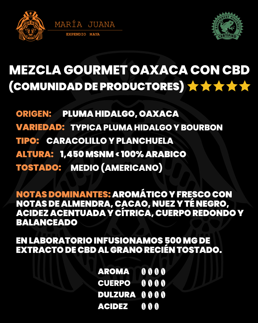 Café con HEMP Mezcla Oaxaca 500 Gr